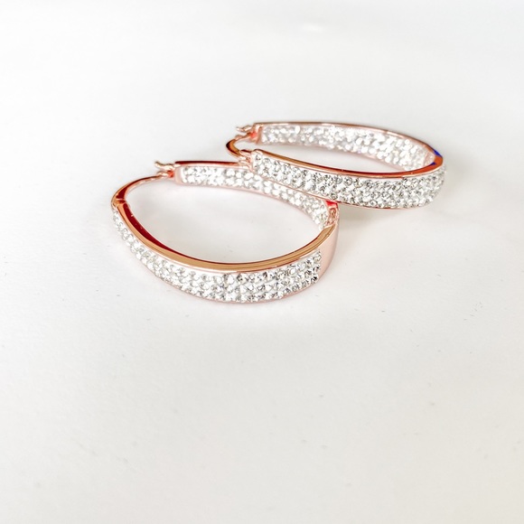 devin rose Jewelry Rose Gold Oval Hoop Earrings By Devin Rose